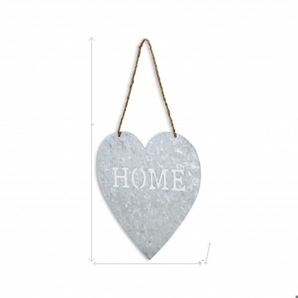 Homeroots Home Gray Galvanized Metal Wall Art - 379865