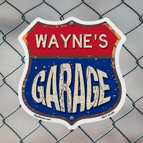 Signmission Wayne's Garage, 12 inch X 12 inch, Aluminum Metal Sign, 5PK - SHI-A-5PACK-12-383-WAYNE