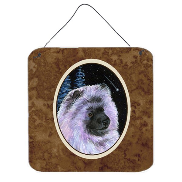 Micasa 6 x 6 in. Starry Night Keeshond Aluminium Metal Wall or Door Hanging Prints - MI238486