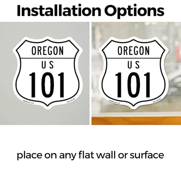 Signmission Oregon Route Marker Shield Sign Us 101, 18 inch X 18 inch, Vinyl Decal, 2PK - SHI-D-2PACK-18-427