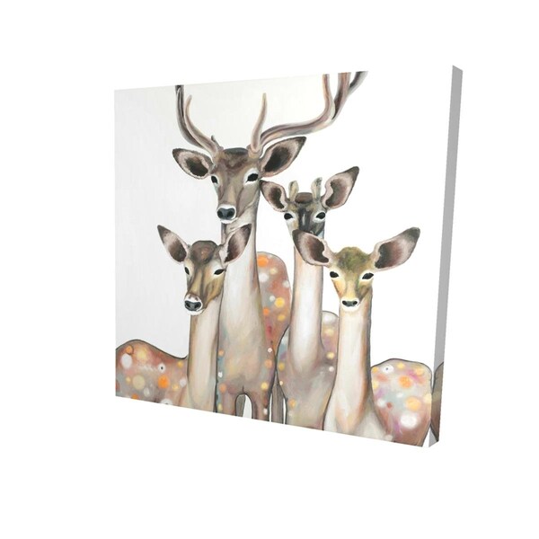 Fondo 16 x 16 in. Group of Abstract Deers-Print on Canvas - FO2792268