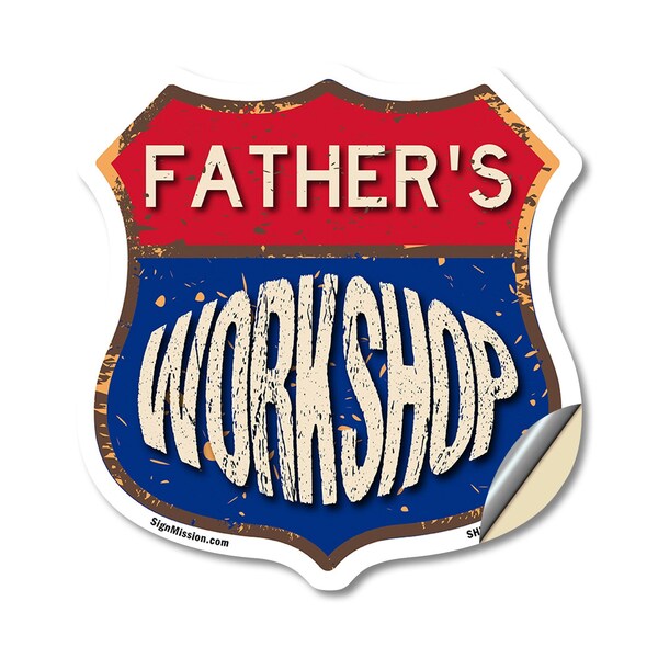 Signmission Father's Workshop, 12 Inch X 12 Inch, Vinyl Decal - SHI-D-12-489-FATHER