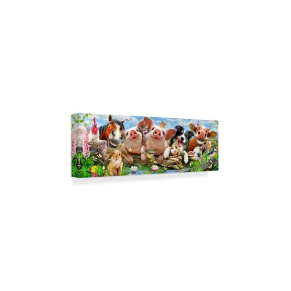 Trademark Fine Art Howard Robinson 'Happy Farm Animals' Canvas Art, 6x19 - ALI24013-C619GG