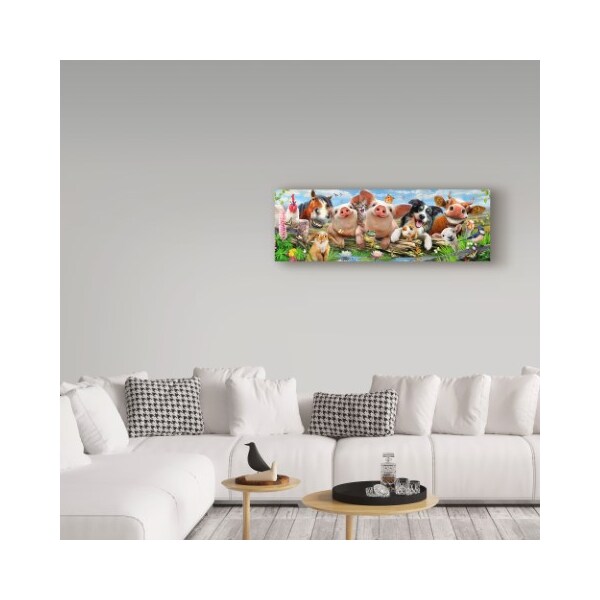 Trademark Fine Art Howard Robinson 'Happy Farm Animals' Canvas Art, 6x19 - ALI24013-C619GG