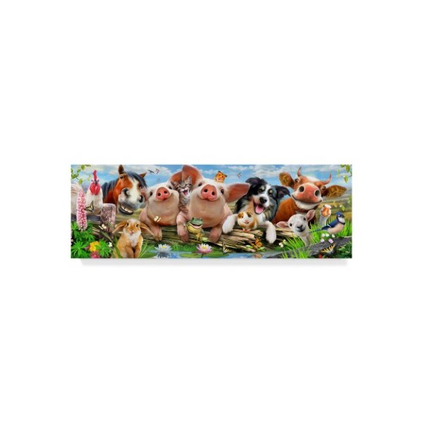 Trademark Fine Art Howard Robinson 'Happy Farm Animals' Canvas Art, 6x19 - ALI24013-C619GG
