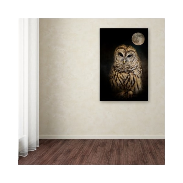 Trademark Fine Art Jai Johnson 'Barred Owl And The Moon' Canvas Art, 12x19 - ALI13747-C1219GG