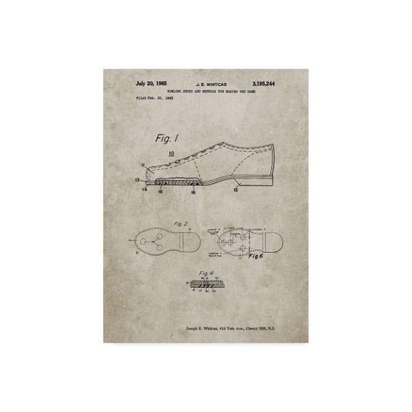 Trademark Fine Art Cole Borders ' Vintage Bowling Shoes' Canvas Art, 35x47 - ALI21979-C3547GG
