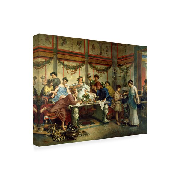 Trademark Fine Art Bompiani 'A Roman feast' Canvas Art, 18x24 - AA01318-C1824GG
