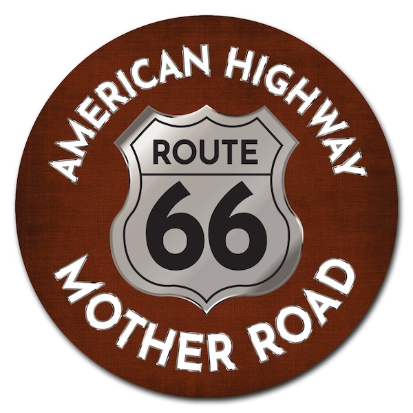 Signmission American Highway 66 Circle Rigid Plastic Sign - P-8-CIR-AMERICAN HIGHWAY 66