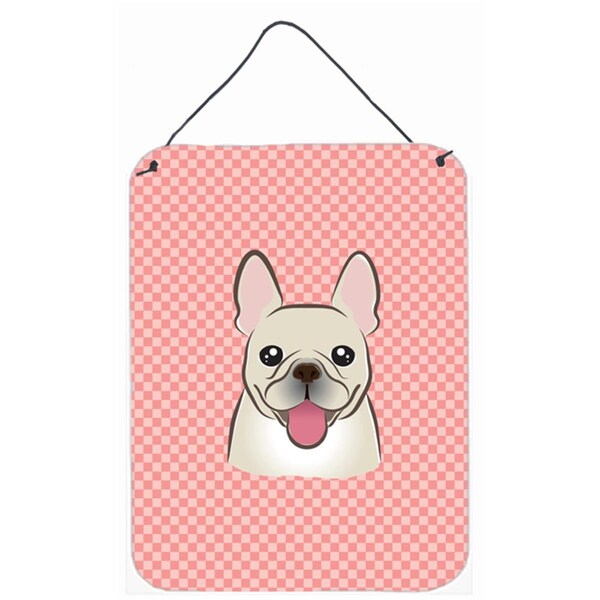 Carolines Treasures Checkerboard Pink French Bulldog Wall and Door Hanging Prints - BB1238DS1216