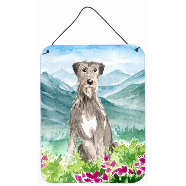 Carolines Treasures Mountain Flowers Irish Wolfhound Wall or Door Hanging Prints - CK2534DS1216