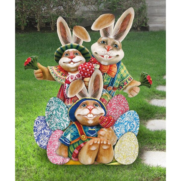 Kd Americana Drucker Easter Family Holiday Wooden Statue - KD2097385