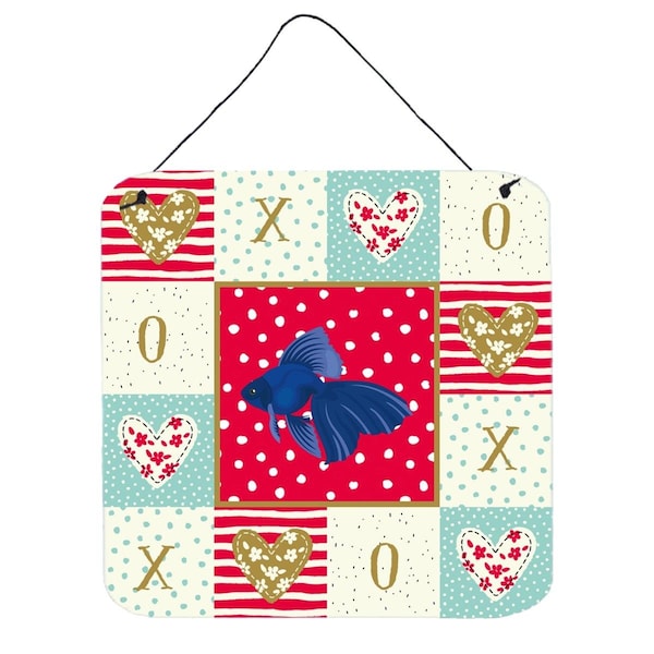 Carolines Treasures 6 x 6 in. Veiltail Goldfish Love Wall or Door Hanging Prints - CK5481DS66
