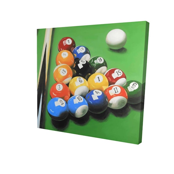 Begin Home Decor 32 x 32 in. Pool Table with Ball Formation-Print on Canvas - 2080-3232-MI75