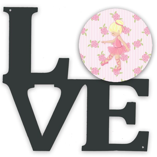 Carolines Treasures 11.5 x 11.75 in. Ballerina Blonde Point Metal Artwork Love Wall Decor - BB5171WALV