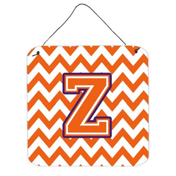 Carolines Treasures Letter Z Chevron Orange and Regalia Wall or Door Hanging Prints - CJ1062-ZDS66