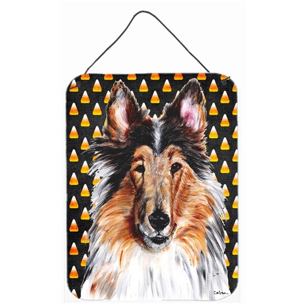 Micasa Collie Candy Corn Halloween Aluminum Metal Wall Or Door Hanging Prints - MI759128