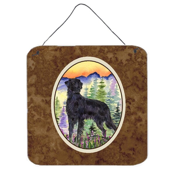 Micasa Flat Coated Retriever Aluminium Metal Wall Or Door Hanging Prints - 6 x 6 In. - MI238135