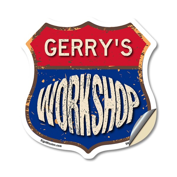 Signmission Gerry's Workshop, 12 Inch X 12 Inch, Vinyl Decal - SHI-D-12-489-GERRY