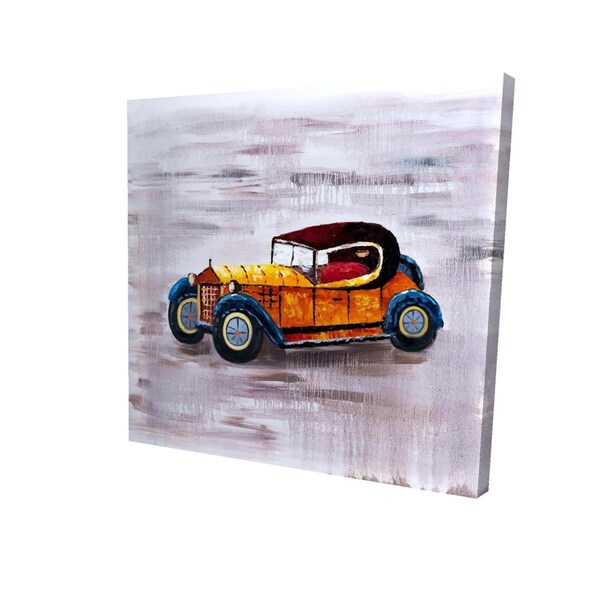 Begin Home Decor 16 x 16 in. Yellow Toy Car-Print on Canvas - 2080-1616-TR19