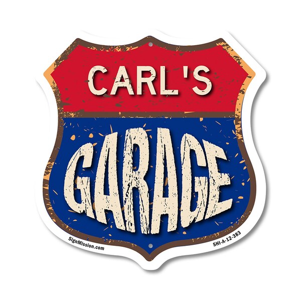 Signmission Carl's Garage, 12 Inch X 12 Inch, Aluminum Metal Sign - SHI-A-12-383-CARL