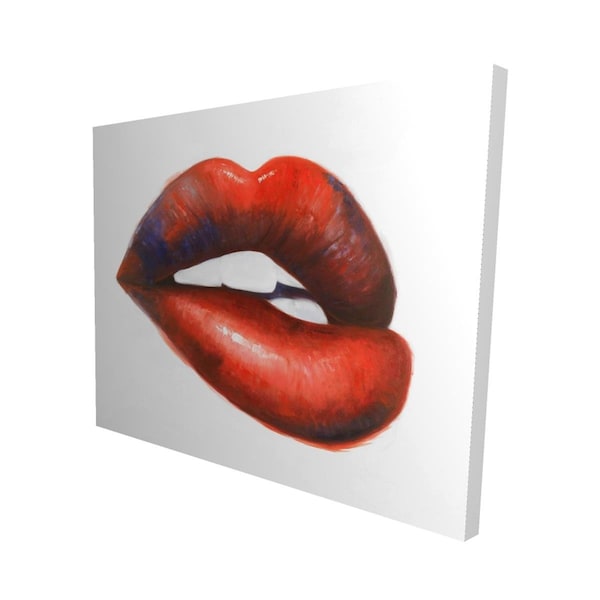 Fondo 16 x 20 in. Beautiful Red Mouth-Print on Canvas - FO2790812