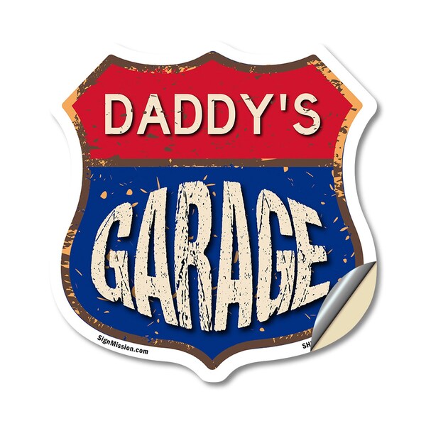 Signmission Daddy's Garage, 18 Inch X 18 Inch, Vinyl Decal - SHI-D-18-383-DADDY