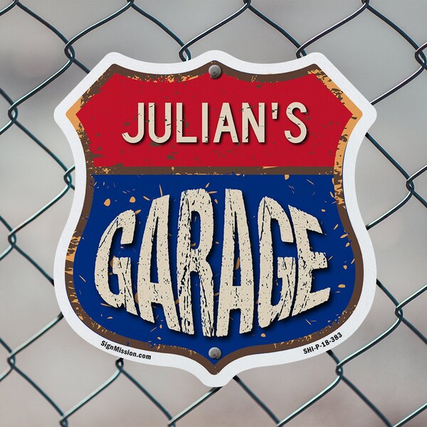 Signmission Julian's Garage, 18 inch X 18 inch, Plastic Sign, 2PK - SHI-P-2PACK-18-383-JULIAN