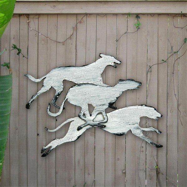 Designocracy Track Dogs Vintage Wall Decor Wood Art - G98122S318