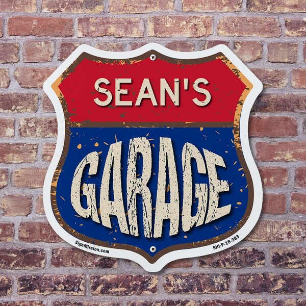 Signmission Sean's Garage, 6 Inch X 6 Inch, Plastic Sign - SHI-P-6-383-SEAN