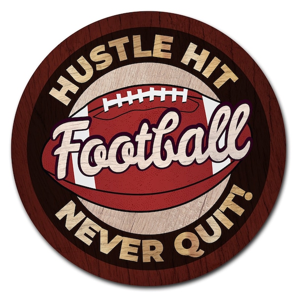 Signmission Football Circle Vinyl Laminated Decal - D-48-CIR-FOOTBALL