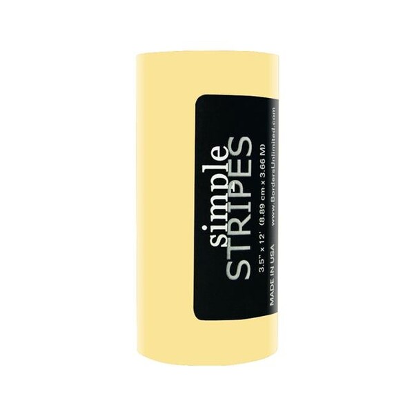 Borders Unlimited Borders Unlimited 30025 3.5 in. x 12 ft. Simple Stripes; Yellow Lemonade - 30025