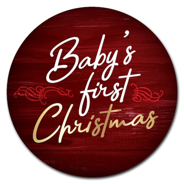 Signmission Babys First Christmas Circle Vinyl Laminated Decal - D-16-CIR-BABYS FIRST CHRISTMAS