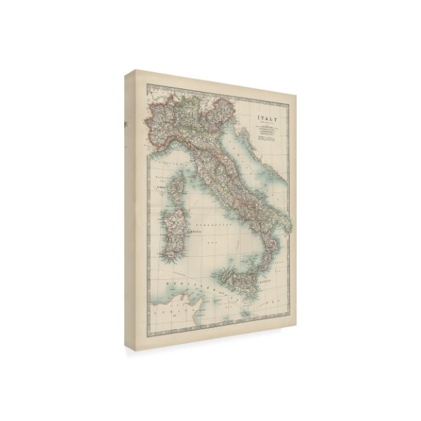 Trademark Fine Art Johnston 'Johnstons Map of Italy' Canvas Art, 14x19 - WAG14998-C1419GG