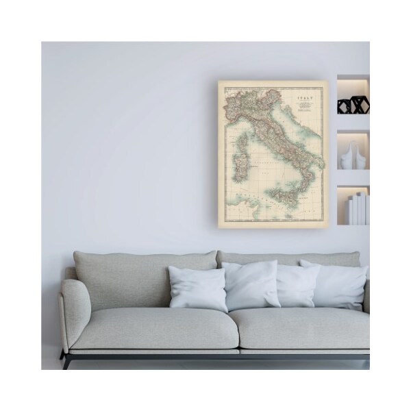 Trademark Fine Art Johnston 'Johnstons Map of Italy' Canvas Art, 14x19 - WAG14998-C1419GG