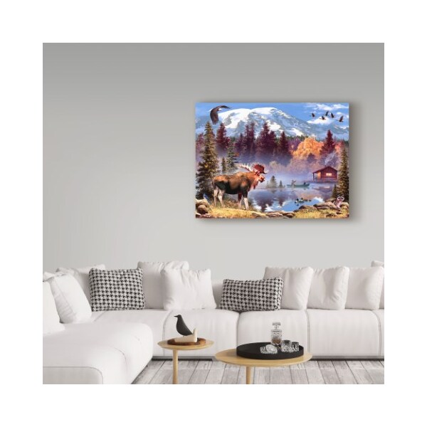 Trademark Fine Art Howard Robinson 'Rustic Moose' Canvas Art, 18x24 - ALI23901-C1824GG