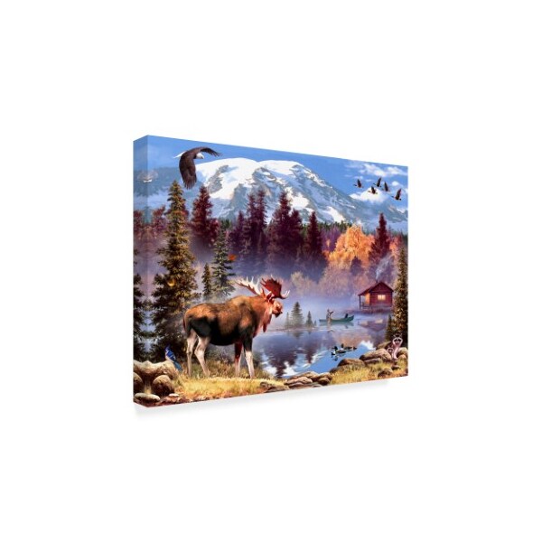 Trademark Fine Art Howard Robinson 'Rustic Moose' Canvas Art, 18x24 - ALI23901-C1824GG