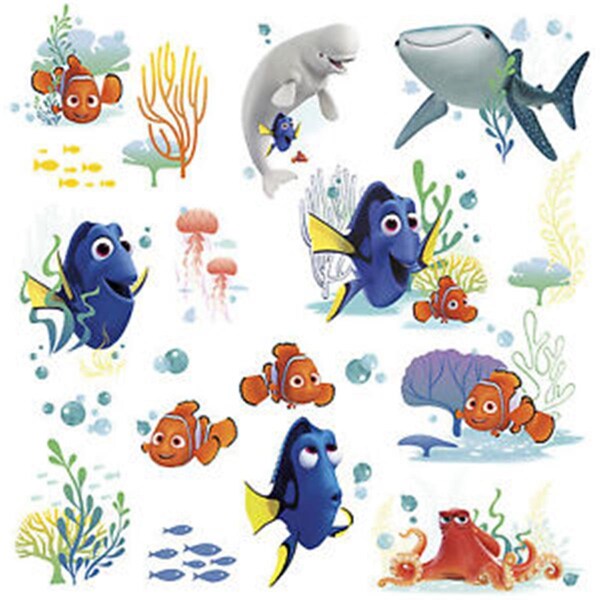 Pixar 6 x 10.5 ft. Ultra-Strippable Finding Dory Chair Rail Prepasted Mural- Multi Color - Extra Large - JL1384M