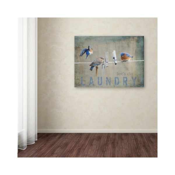 Trademark Fine Art Jai Johnson 'Laundry Day Bluebirds' Canvas Art, 14x19 - ALI13875-C1419GG