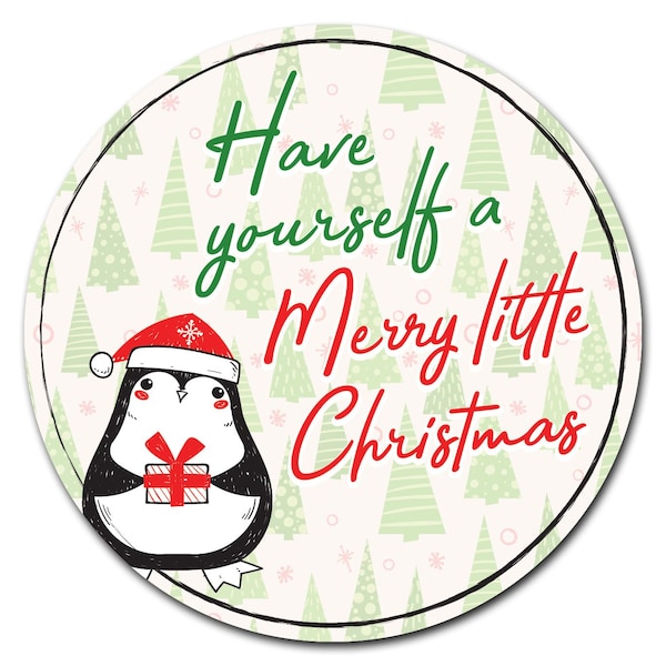 Signmission Merry Little Christmas Circle Corrugated Plastic Sign - C-8-CIR-MERRY LITTLE CHRISTMAS
