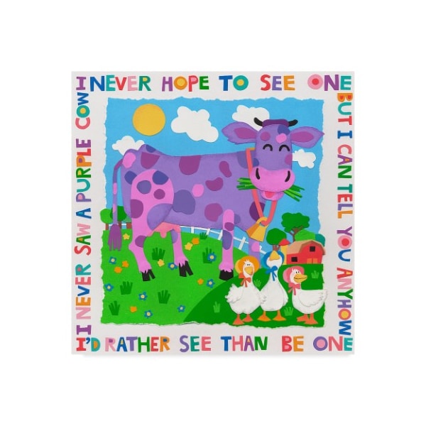 Trademark Fine Art Cheryl Piperberg 'I Never Saw A Purple Cow' Canvas Art, 14x14 - ALI41195-C1414GG