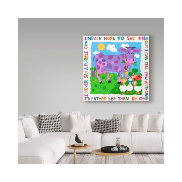 Trademark Fine Art Cheryl Piperberg 'I Never Saw A Purple Cow' Canvas Art, 14x14 - ALI41195-C1414GG