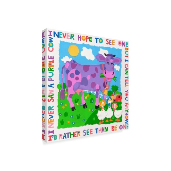 Trademark Fine Art Cheryl Piperberg 'I Never Saw A Purple Cow' Canvas Art, 14x14 - ALI41195-C1414GG
