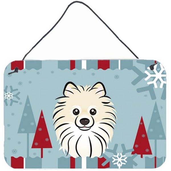 Carolines Treasures Winter Holiday Pomeranian Wall and Door Hanging Prints - BB1703DS812