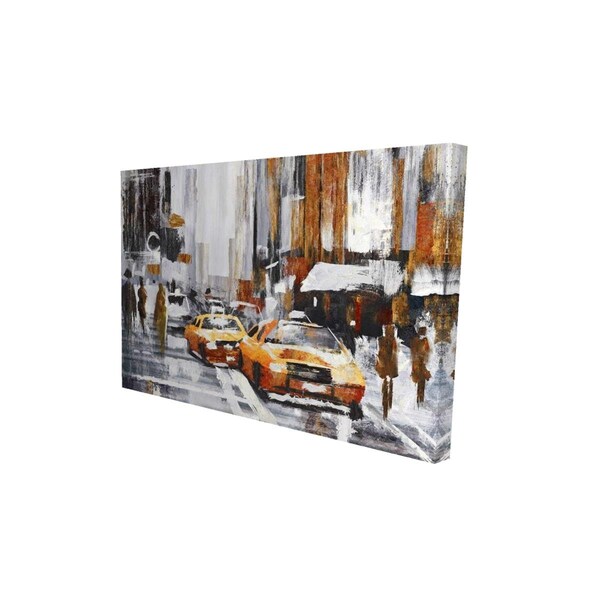 Begin Home Decor 20 x 30 in. Abstract Citystreet with Yellow Taxis-Print on Canvas - 2080-2030-CI6