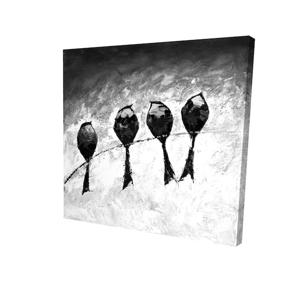 Fondo 16 x 16 in. Four Birds Perched-Print on Canvas - FO2792648