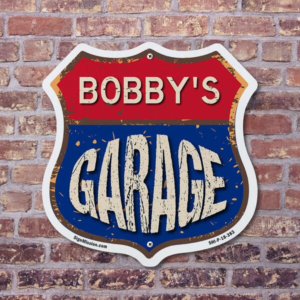 Signmission Bobby's Garage, 6 Inch X 6 Inch, Plastic Sign - SHI-P-6-383-BOBBY