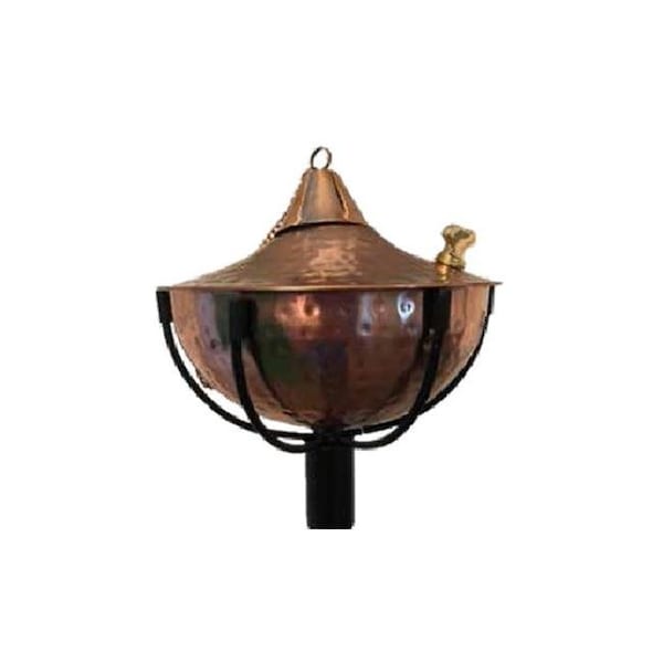Dagan Dagan TIKI-SSC Hammered Stainless Steel Tiki Torch Bowl; Black & Copper - TIKI-SSC