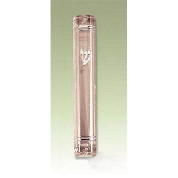 Rite Lite 3.5 in. Small Lucite Rounded Mezuzah - Clear - MZR-34-S