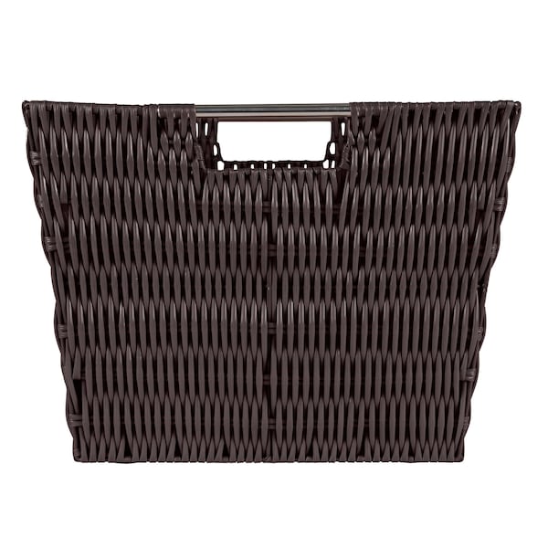 Simplify Large Rattan Storage Tote Basket in Chocolate - 25451-CHOCOLATE